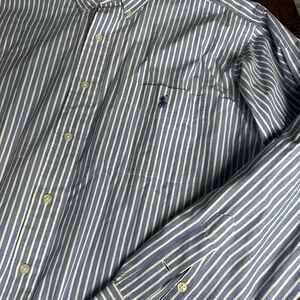 Ralph Lauren Blake Blue and‎ White Casual Button Down Shirt L